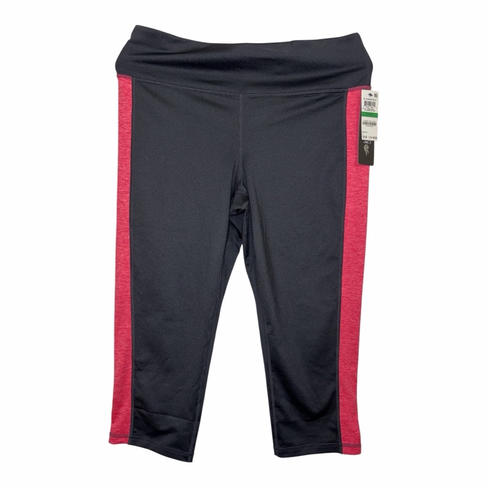 Ideology Women's Black Athletic Shorts with Pink Stripes